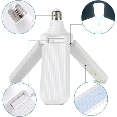 Pervane Ampül 45 W 3 Kollu Katlanır Pervane LED Ampül Tasarruflu Kanatlı