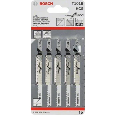 Bosch  - Temiz Kesim Serisi Ahşap İçin T 101 B Dekupaj Testeresi Bıçağı - 5'Li