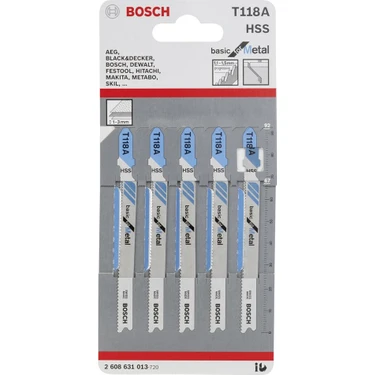 Bosch  - Ekonomik Seri Metal İçin T 118 A Dekupaj Testeresi Bıçağı - 5'Li