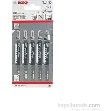 Bosch  - Hızlı Kesim Serisi Ahşap İçin T 144 D Dekupaj Testeresi Bıçağı - 5'Li