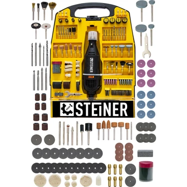 Steiner Alman 302 Parça Devir Ayarlı 460 Watt Hobi Kalıpçı Gravür Seti El Motoru Mini Taşlama Seti