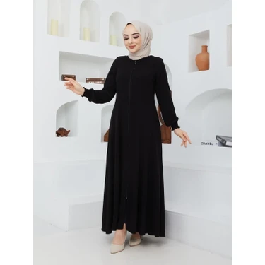 KMK Kombin Yazlık Mevlana Model Belden Oturtmalı Kolu Lastikli Kloş Boydan Fereca