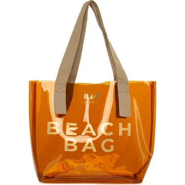 Bagmori Vizon Beach Bag Baskılı Şeffaf Plaj