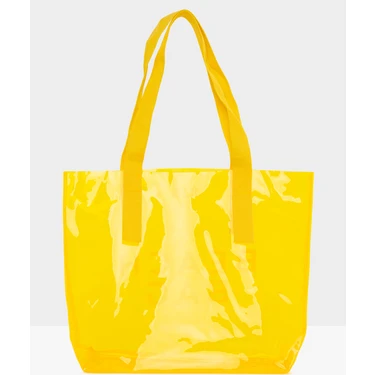 Bagmori Sarı Beach Bag Baskılı Şeffaf Plaj