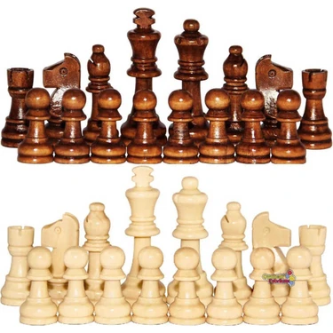 Sedef Ahşap Satranç Taş Seti 32 Parça El İşçiliği Premium Tasarım Şah 8,9 cm Piyon 4 cm