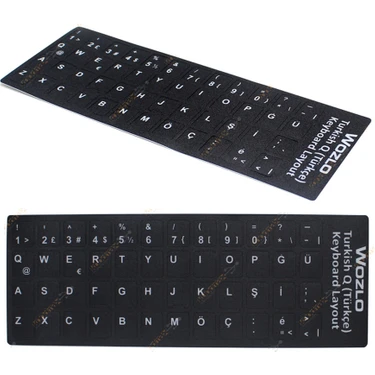 Wozlo Türkçe Q Klavye Sticker Notebook ve Pc Uyumlu Klavye Etiketi -