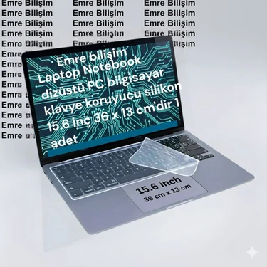 Klavye Koruyucu Silikon 15,6 Inc ( 36*13 Cm'dir )HDX8251 Laptop Notebook Dizüstü Pc Bilgisayar Için