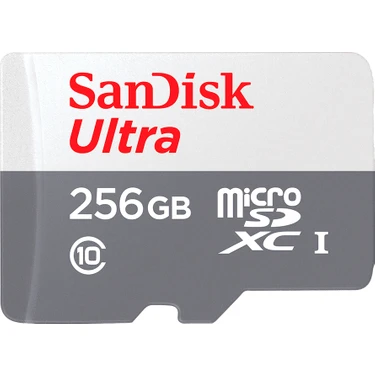 Sandisk Ultra MicroSDXC 256GB Hafıza Kartı Class 10 UHS-I Hızlı Veri Transferi Geniş