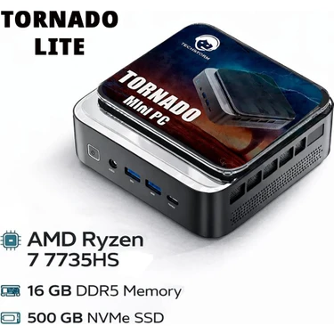 Techstorm Tornado Lite Amd Ryzen 7 7735HS Işlemci 16 GB Ddr5 Ram 500 Nvme DepolamaWin 11 Pro Mini