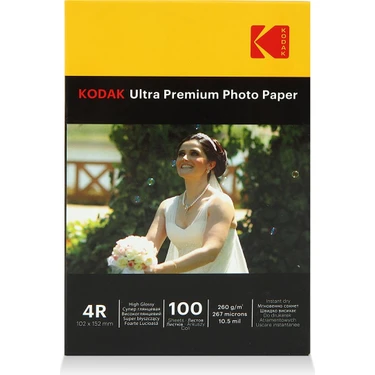 Kodak Ultra Premium Parlak Inkjet Fotoğraf Kağıdı 10x15 cm 260 gr – Hızlı Kuruyan ve Tüm Inkjet
