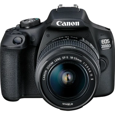 Canon EOS 2000D DSLR Fotoğraf Makinesi 24.1 MP, EF-S 18-55mm IS II Lens, APS-C CMOS Sensör, 3" LCD