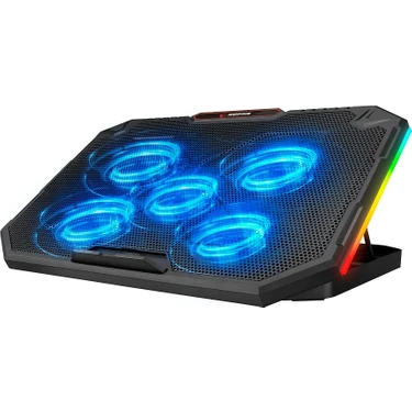 Rampage AD-RC15 SPEAR Siyah 5 Fan 2 USB RGB Işıklı 15-17 Notebook Soğutucu