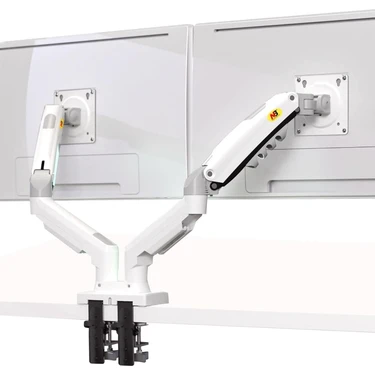 Triline Nb F160 Beyaz 17-27" Çift Kol Monitör Tutucu 2-9 kg Amostisörlü Vesa Monitör