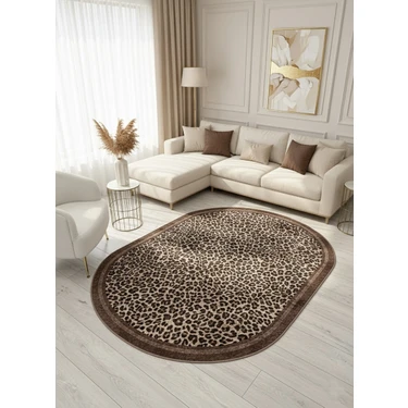 Brillant Leopar Desenli Oval Lateks Deri