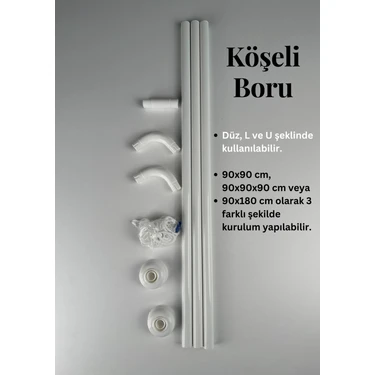 Tropik Home Banyo Köşe (L) Duş Perde