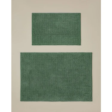 English Home Macaroni Kaydırmaz Taban Banyo Paspası Seti 60x90 + 40x60 cm