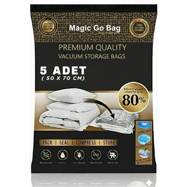 Gogidigo Aradığın o 5 Adet 50 cm x 70 cm Vakumlu Poşet Vakumlu Hurç Vakumlu Torba Yorgan Yastık