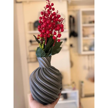 Limon 3D Design Limon 3Design Modern ve Dekoratif Şık Swirl Vazo | Plastik Ürün | Yatak Odası |