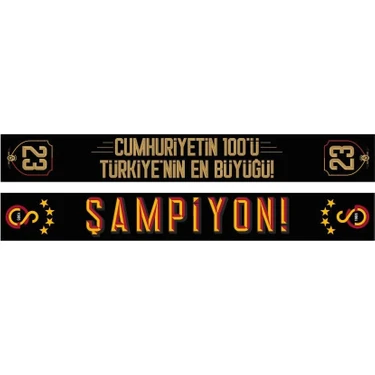 Galatasaray Lisanslı 23. Şampiyonluk Şal Atkı Kırmızı Sarı Renkli Erkekler İçin Özel