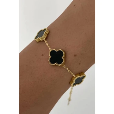 Aurrari Gold Siyah Doğal Taşlı Premium Çelik