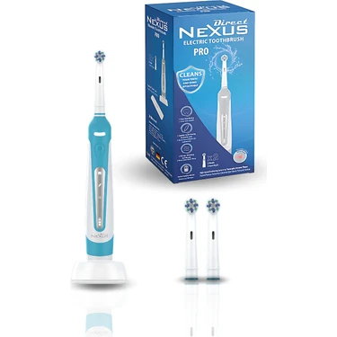 Direct Nexus Elektirikli Diş Fırçası Orta Sertlikte Kıllar ile 2 Yedek Başlık ve Sert Plastik