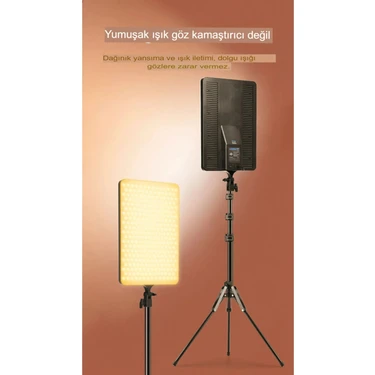 19 Inç 100W LED Video Işık Kiti Studio Pograph Light Kamera Lambası Dimmabable Tripodlu Panel