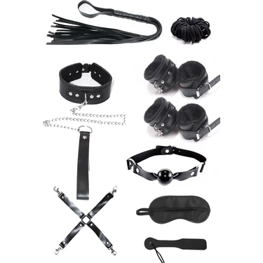 LoeFit Kadın Siyah 10LU Fantezi Deri Harness Aksesuar