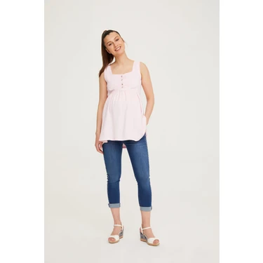 Vavien Hamile Pembe Bluz Tunik