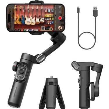Fibaks Smart Xe 3 Eksenli Akıllı Telefon Gimbal Sabitleyici Stabilizer Yapay Zeka Yüz ve Nesne