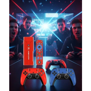 Azrlya Retro Android Game Stick 64GB 10K Hd Çift Kişilik Oyun Konsolu -