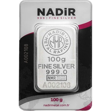 Nadir Gold 100 Gram Külçe Gümüş 999