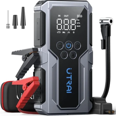 UTRAI Jstar JS9 15000mAh 1500A 4 in 1 Jump Starter + Lastik Şişirme Pompalı Taşınabilir Akü Takviye