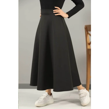 Diçın Moda Scuba Kumaş Tesettür Kloş Etek