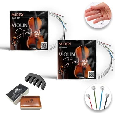 Midex Kmc-401x 2'li Paket Keman Teli Seti Profesyonel (2 Takım TEL + Susturucu +