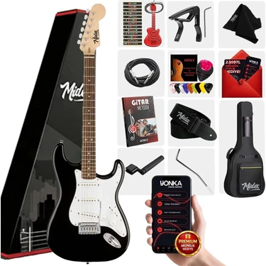 Midex RPH-30WB Gül Klavye Strat Kasa Sss Elektro Gitar