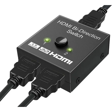 Alfais 4494 2 Port Çift Yönlü HDMI Switch Splitter Siyah Bağlantı Türü