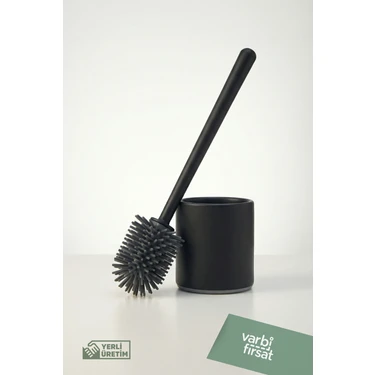 Varbifırsat Silikon Uçlu Klozet Fırçası Siyah Renkli Paslanmaz ve Kolay Temizlenir