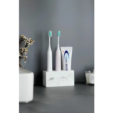 Modern Beton Diş Fırçalık | Elektrikli Fırça ve Macun Standı Banyo