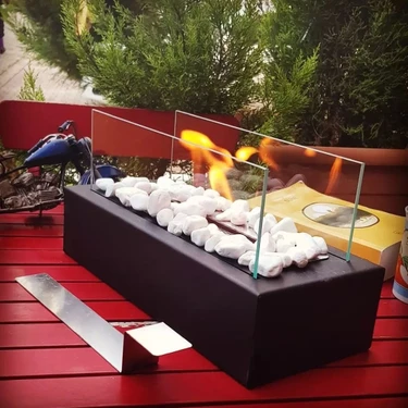 Moor Garden Masa Üstü Metal Şömine