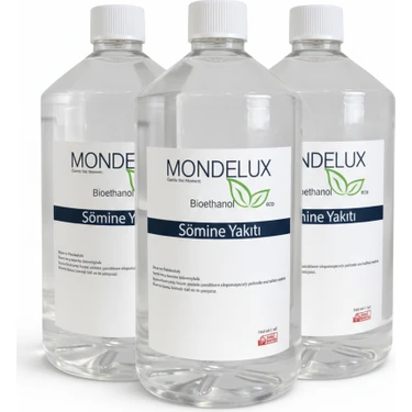 Mondelux Bioethanol Şömine Yakıtı – 3 Litre Ekstra Uzun Yanma Bitkisel Içerikli,kokusuz ve