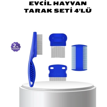 4’lü Evcil Hayvan Tüy Temizleme Seti – Paslanmaz Çelik,plastik, Pratik ve Hijyenik Bakım ( Lisinya