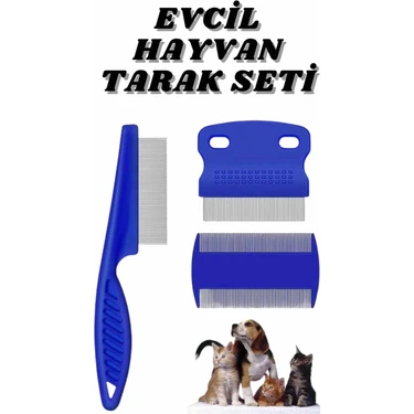 Evcil Hayvan Bit Tarağı Seti Paslanmaz Çelik Bıçaklı 4'lü Set ( Lisinya