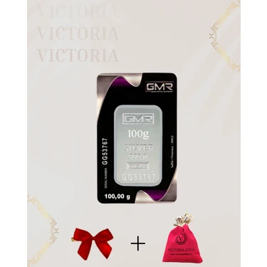 Victoria Gold Sertifikalı 100 Gr Külçe Gümüş 999