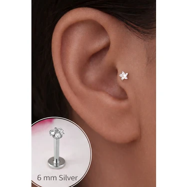 Sacce Scarves & Accessories 6 mm Çelik Yıldız Piercing Kadınlar İçin Helix Tragus Kıkırdak