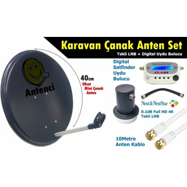 Antenci 40CM Karavan Çanak Anten Seti +Dijital Uydu