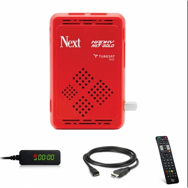 Next Kanky HD Gold Mini Uydu Alıcısı Full HD Görüntü Kalitesi ile USB Girişli Kırmızı