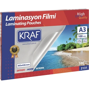 Kraf Laminasyon Filmi Parlak A3 100MIC 100'lü
