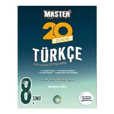 Okyanus Yayınları 8. Sınıf Master 20 Türkçe Denemesi LGS Hazırlık İçin Özel