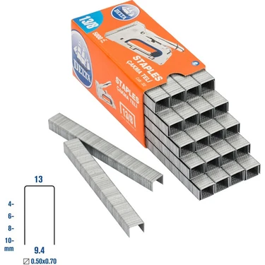 Delta 5000 Adet Gümüş Zımba Teli 13/8 mm Düz Desen