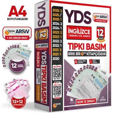 Karakutu Yayınları 2026 YDS İngilizce ÖSYM Tıpkı Basım Çıkmış Soru 12li Deneme Paketi Video/PDF
